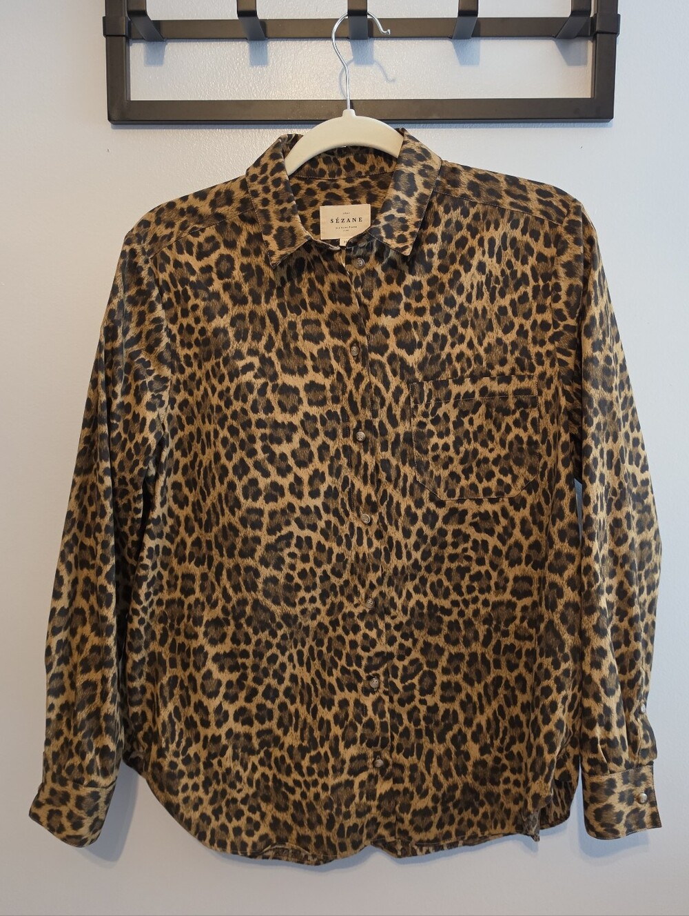 Sezane Max Shirt in Leo Nevada Print Size 4